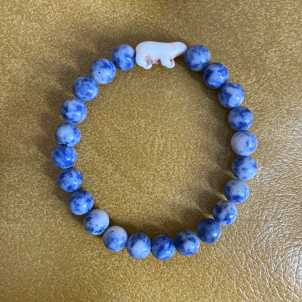 Polar Bear Blue Bead Bracelet